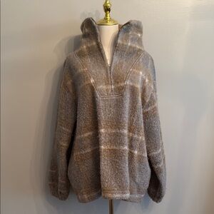 Zara Gray and Tan Plaid Sweater